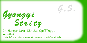 gyongyi stritz business card